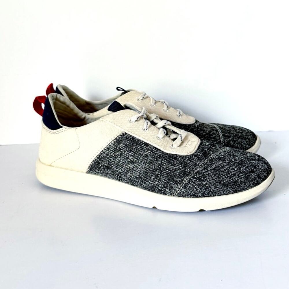 TOMS Women’s Cabrillo Knit And Canvas Lace Up Shoe Sneakers Size 8.5 Birch Blk